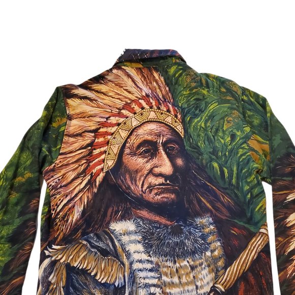 Rare Vintage NINO MORI Native American Button Up Shirt Size M - Picture 7 of 12